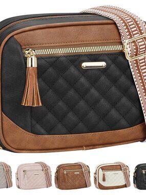 Vegan Leather Crossbody Purses for Women, Quilted s for Women Travel Shoulder Ha